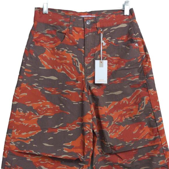 Good American Uniform Streetwear Pants Multicolor Camo High Rise 00 / 24 New - Picture 3 of 15